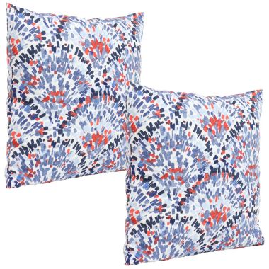 Sunnydaze Indoor/Outdoor Weather-Resistant Decorative Throw Pillows - 17" x 17" - Abstract Red/Blue - 2-Pack. View a larger version of this product image.