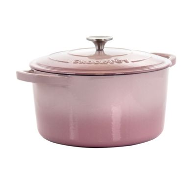 Crock-Pot Artisan 2 Piece 7 Quarts Enamled Cast Iron Dutch Oven in Blush Pink