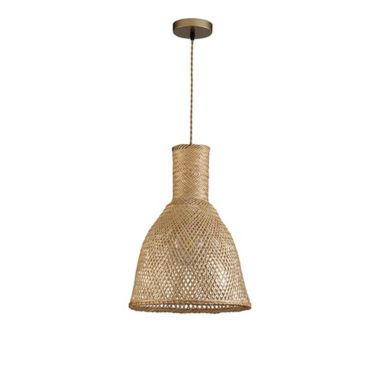 ELE Light & Decor Vitilsav 1-Light Brown Pendant Design Pendant Light with Rattan Shade. View a larger version of this product image.