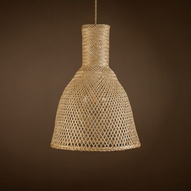 ELE Light & Decor Vitilsav 1-Light Brown Pendant Design Pendant Light with Rattan Shade. View a larger version of this product image.