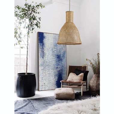 ELE Light & Decor Vitilsav 1-Light Brown Pendant Design Pendant Light with Rattan Shade. View a larger version of this product image.