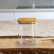TIDIFY Square Bamboo Lid Jar Set of 4, Glass Jars with Bamboo Lids, Cereal Containers