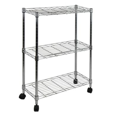 Oceanstar Design Group Oceanstar 3-Tier Shelving All-Purpose Utility Cart, Chrome. View a larger version of this product image.