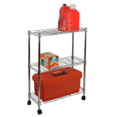 Oceanstar Design Group Oceanstar 3-Tier Shelving All-Purpose Utility Cart, Chrome. View a larger version of this product image.