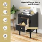 Alternate image 1 for Slickblue 2 Pieces Multipurpose Retro Nightstand with 2 Drawers-Black