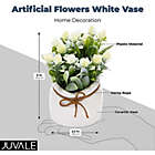 Alternate image 1 for Juvale Artificial Flowers with Small White Vase, Home Decoration (3.5 x 6 Inches)