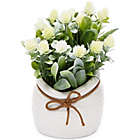 Alternate image 3 for Juvale Artificial Flowers with Small White Vase, Home Decoration (3.5 x 6 Inches)