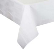 Smarty Had A Party 50" x 108" White Rectangular Linen-Like Tablecloths (12 Tablecloth)