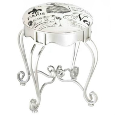 Actifo Paris Cushioned Stool with Silver Frame. View a larger version of this product image.