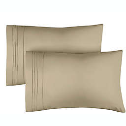 CGK Unlimited Soft Microfiber Pillowcase Set of 2 - King - Beige