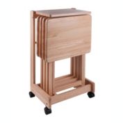 Winsome Brienda 5-Pc Snack Table set, Serving Cart, Natural