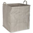 Alternate image 0 for DII Pe Coated Woven Paper Laundry Hamper Tribal Chevron Stone/Cream Rectangular 16X16X19