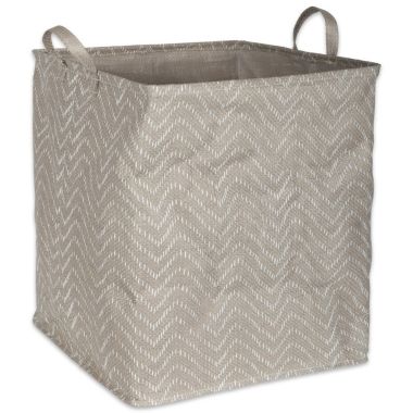 DII Pe Coated Woven Paper Laundry Hamper Tribal Chevron Stone/Cream Rectangular 16X16X19. View a larger version of this product image.