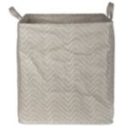 Alternate image 2 for DII Pe Coated Woven Paper Laundry Hamper Tribal Chevron Stone/Cream Rectangular 16X16X19