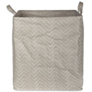 DII Pe Coated Woven Paper Laundry Hamper Tribal Chevron Stone/Cream Rectangular 16X16X19. View a larger version of this product image.