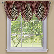 GoodGram Royal Ombre Curshed Semi Sheer 3 Pack Tassled Window Curtain Valances - 46 in. W x 42 in. L, Burgundy