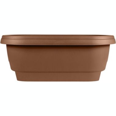 Friskars Classic Oval Deck Rail Planter, 24in - Chocolate. View a larger version of this product image.