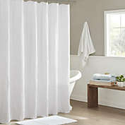 Belen Kox 100% Cotton Super Waffle Textured Solid Shower Curtain White