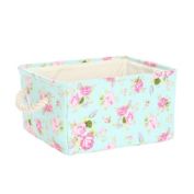 PiccoCasa Storage Basket Storage Bins with Rope Handles, Decorative Fabric Laundry Basket for Clothes Toy Closet Organizer, Floral (Medium -15.7x11.8x8.3)