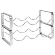 mDesign Metal Wine Rack Storage Organizer, 3 Bottles Each - 2 Pack