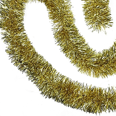 Northlight 50&#39; x 4" Gold Tinsel Artificial Christmas Garland - Unlit. View a larger version of this product image.