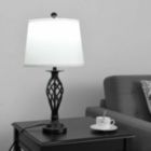 Alternate image 3 for Hooya Imp.& Exp.  2 Table Lamps 1 Floor Lamp Set with Fabric Shades