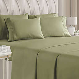 Details about   T200 SOFT Washed Percale Sheet Set CAL.KING PALE GREEN 