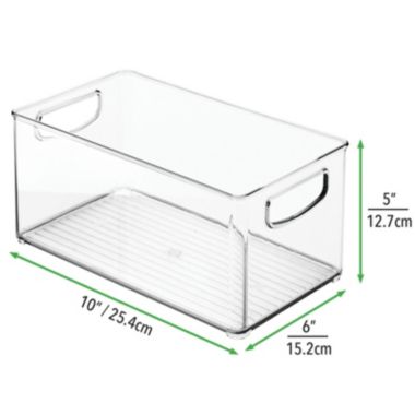 mDesign Plastic Storage Organizer Bin with Handles for Closets, 8 Pack - Clear. View a larger version of this product image.