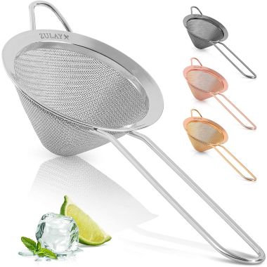 Zulay Kitchen Cone Shaped Cocktail Strainer - Silver. View a larger version of this product image.