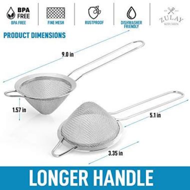 Zulay Kitchen Cone Shaped Cocktail Strainer - Silver. View a larger version of this product image.