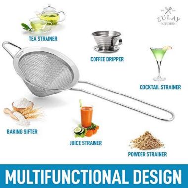 Zulay Kitchen Cone Shaped Cocktail Strainer - Silver. View a larger version of this product image.