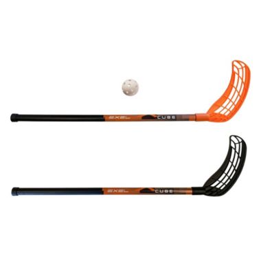 EXEL Floorball Sticks XCUBE Series - Set of 2 Ambidextrous Sticks and 1 Ball. View a larger version of this product image.
