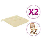 Alternate image 0 for vidaXL Chair Cushions 2 pcs Cream White 15.7"x15.7"x2.8" Fabric