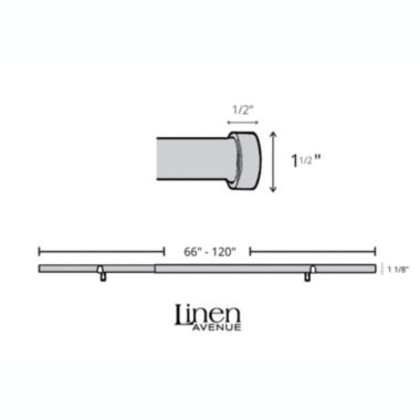 Linen Avenue End Cap Single Window Curtain Rod Set, 66 to 120-Inch, Polished Nickel. View a larger version of this product image.