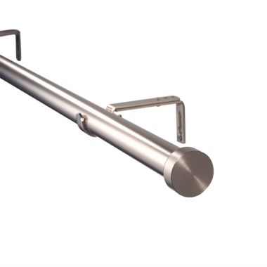 Linen Avenue End Cap Single Window Curtain Rod Set, 66 to 120-Inch, Polished Nickel. View a larger version of this product image.