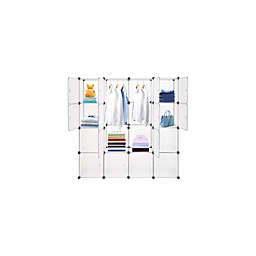 Ktaxon 16-Cube Organizer Stackable Plastic Storage Wardrobe Portable Closet