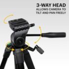 Alternate image 1 for KODAK 62" Lightweight Tripod for Camera, Webcam, Phone & Tablet, Tripod Mount Adjusts 22"-62"