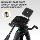 Alternate image 3 for KODAK 62" Lightweight Tripod for Camera, Webcam, Phone & Tablet, Tripod Mount Adjusts 22"-62"