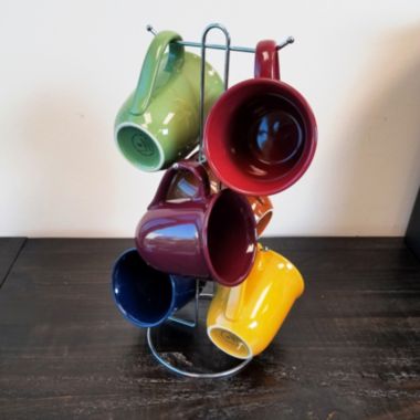 Gibson Home Cafe Amaretto 7 -Piece Mug Set With Wire Rack. View a larger version of this product image.