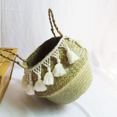 Kitcheniva Basket Flower Pot Storage with Handle Foldable, ( L ). View a larger version of this product image.