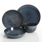 Alternate image 2 for Gibson Elite Matisse 16-Piece Double Bowl Dinnerware Set, Cobalt