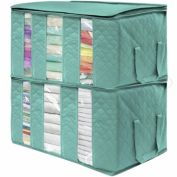 Stock Preferred Closet Organizer & Storage Box Clothes Storage Bags w 3 Dividers Teal