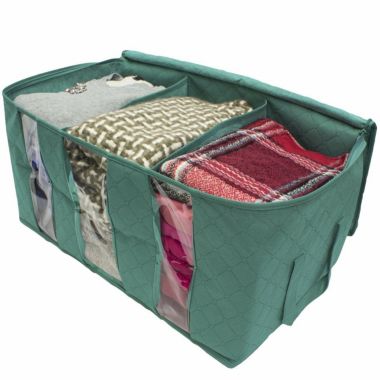 Stock Preferred Closet Organizer & Storage Box Clothes Storage Bags w 3 Dividers Teal. View a larger version of this product image.