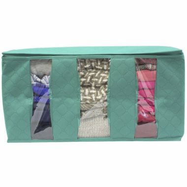 Stock Preferred Closet Organizer & Storage Box Clothes Storage Bags w 3 Dividers Teal. View a larger version of this product image.