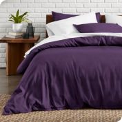 Bare Home Duvet Cover and Sham Set - Premium 1800 Ultra-Soft Brushed Microfiber - Hypoallergenic, Easy Care, Wrinkle Resistant (Plum, Queen)