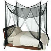 Slickblue Black 4-Post Canopy Bed Mesh Netting Net - Fits size Full Queen and King