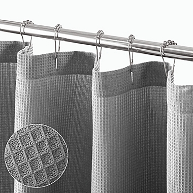 mDesign Cotton Waffle Weave Fabric Shower Curtain. View a larger version of this product image.