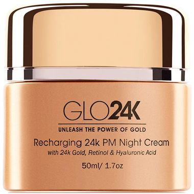 GLO24K Night Cream with 24k Gold, Retinol, Hyaluronic Acid, And Vitamins For Optimal Hydration!. View a larger version of this product image.