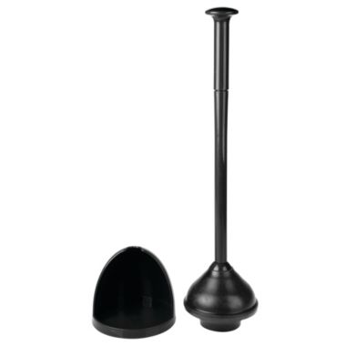 mDesign Toilet Bowl Plunger Set with Drip Tray, Compact Storage. View a larger version of this product image.