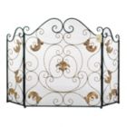 Alternate image 1 for Accent Plus Gold Fleur-De-Lis Fireplace Screen